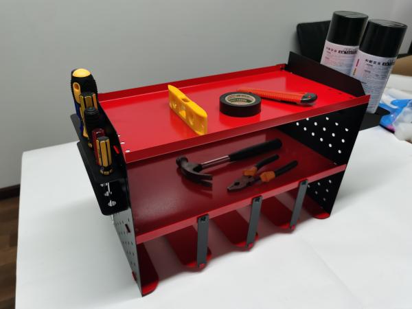 Organize sua oficina com porta-perfurador de garagem montado na parede e estante de armazenamento de ferro