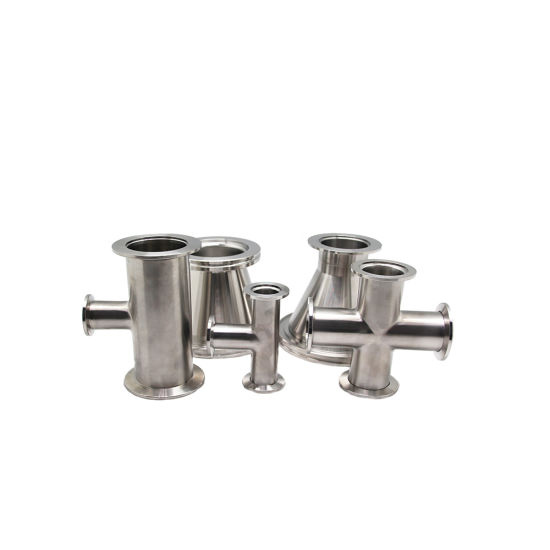 Ss 316L Vacuum Kf Fittings Tee And Cross / Sanitary Tube Fittings
