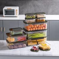 Recipientes de armazenamento de alimentos empilháveis de grande capacidade Crisper rectangular de 3500 ml