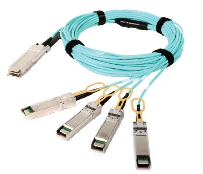 cabo ótico ativo do Fanout de 40G QSFP AOC 40G-2X10SFP+ 1M 2M 3M 5M OM2 OM3 para Data Center