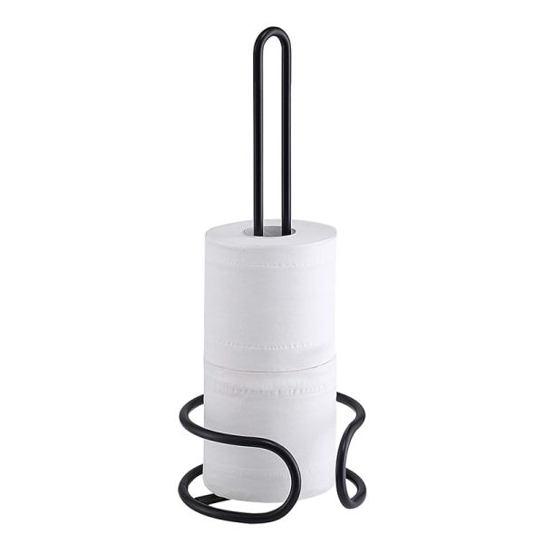 Heavy Duty Metal Paper Towel Rack Countertop Standing Toilet Roll Holder Weighted Base Kitchen Bathroom Tissue Shelf Storage