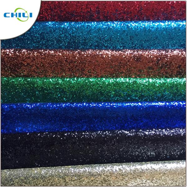 Eco Friendly Glitter Leather Fabric Elastic Long Durability Orderless No Harmful