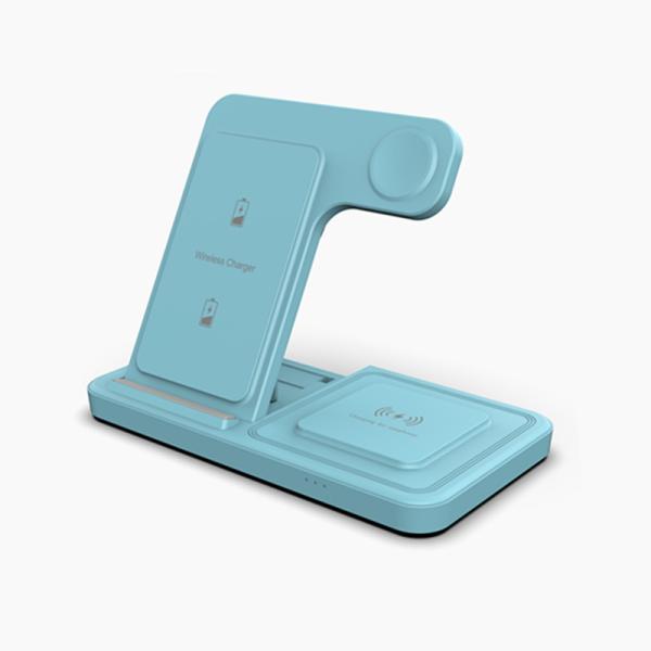 15W 3 In 1 Double-Coil Magnetic Wireless Charger 155*142*18mm High Quality ABS