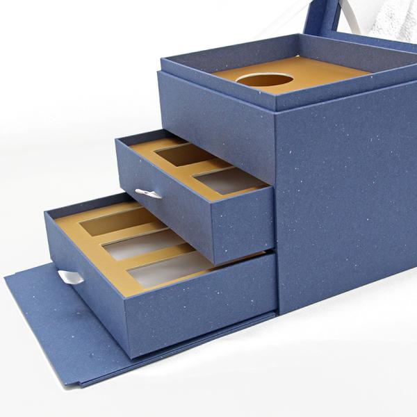 Navy Blue Luxury Cardboard Box For Perfume Cosmetic Packaging ODM