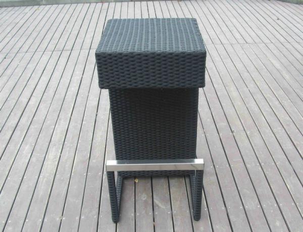 Contemporary Black Resin Wicker Bar Set For Outdoor Beach Bar