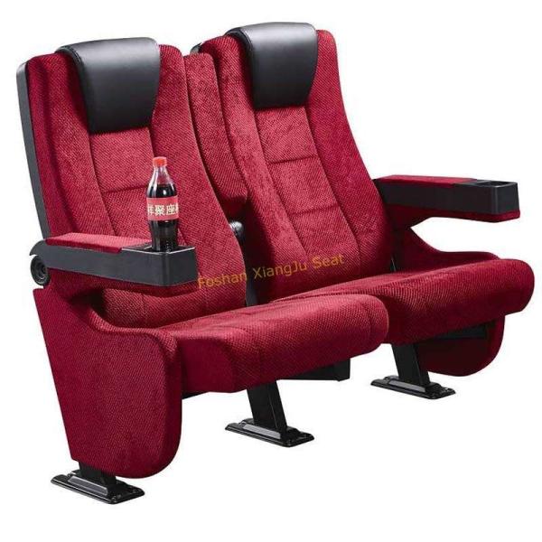 Movable Astir Armrest Fireproof Fabric Cinema Theatre Seats With 2.0 Mm Thick Iron Steel Leg