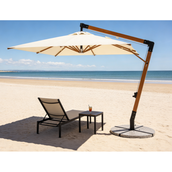 Outdoor Wood Like Aluminum Pole Beach Umbrella Garden Umbrella Parasol Patio Umbrella