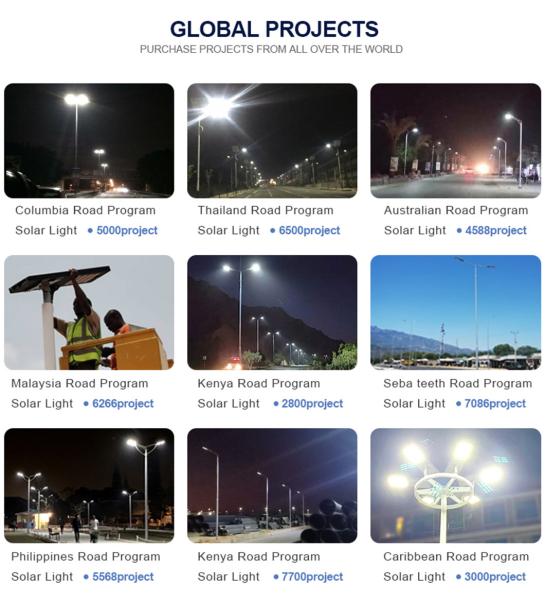 60W Energy Saving Street Light  Outdoor LED Integrated All in One Led Solar Street Lamp