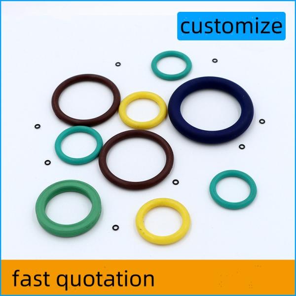 O Shaped Silicone Waterproof Sealing Element High Temperature Resistant Black Fluorine Rubber