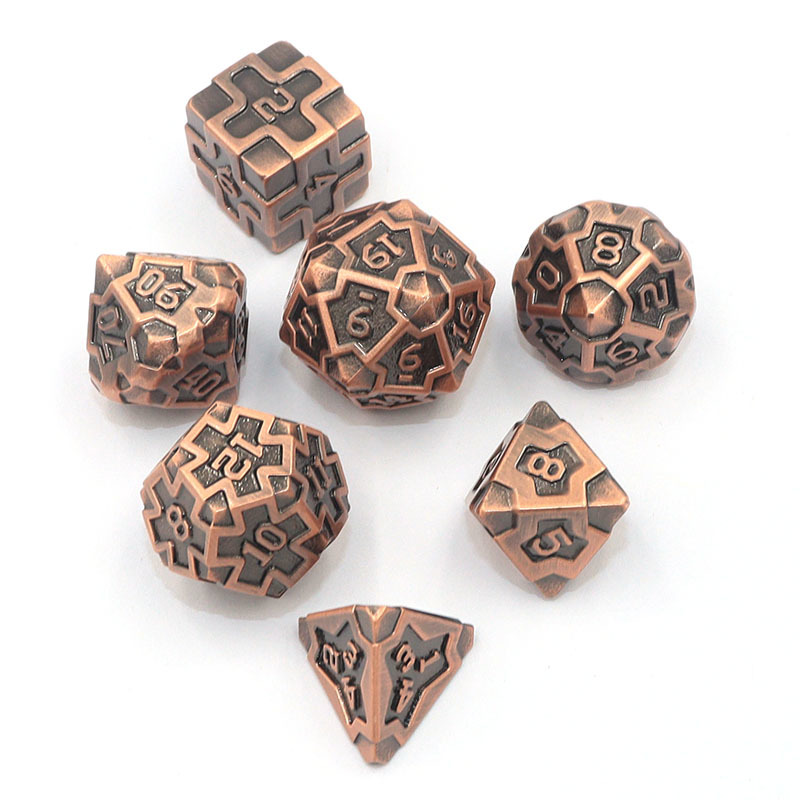 Zinc Alloy Metal Dice with Electroplating Finish and Customized Logo for Role-Playing Games