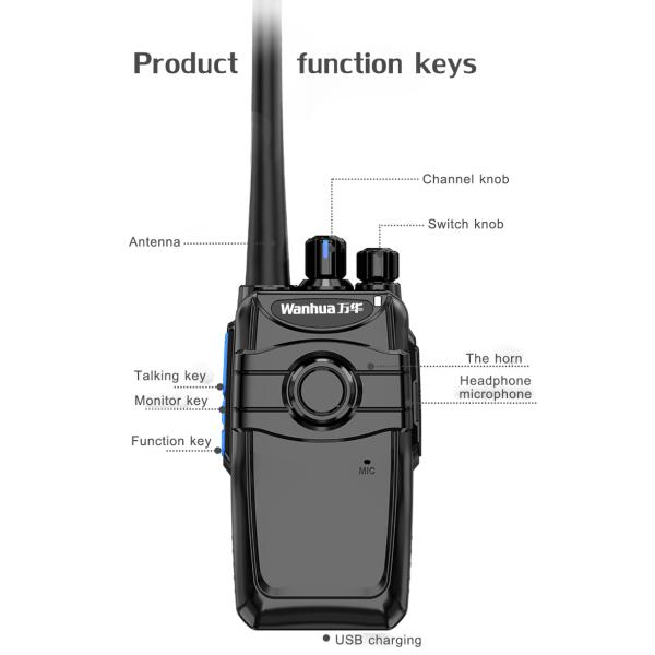 Professional Walkie Talkie Dual Band Earpiece Headset with PTT Mic Output Power 3W