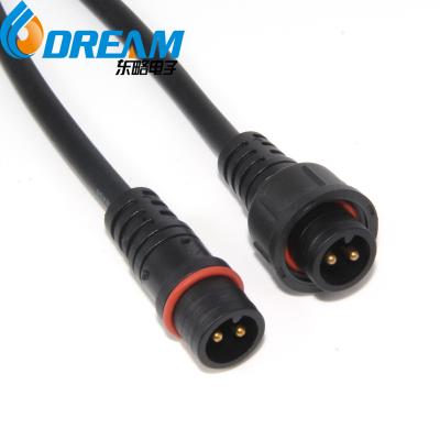 M12 M16 M18 M20 Conector à prova d'água 3 pines 3 núcleos IP65 IP67 IP68 LED macho-fêmea