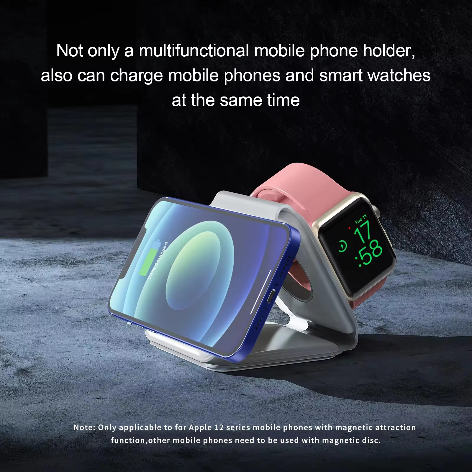 15W Magnetic Phone Watch Earbud Charger Portable 3 In 1 Foldable Wireless Charger