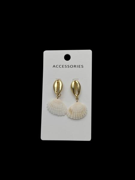 Bohemian Natural Shell Conch Pearl Gold Plated Drop Earrings