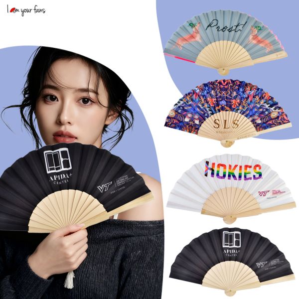 Personalised Hand Fans 23Cm Spanish Wooden Fan for Wedding Decorations and Business Gifts