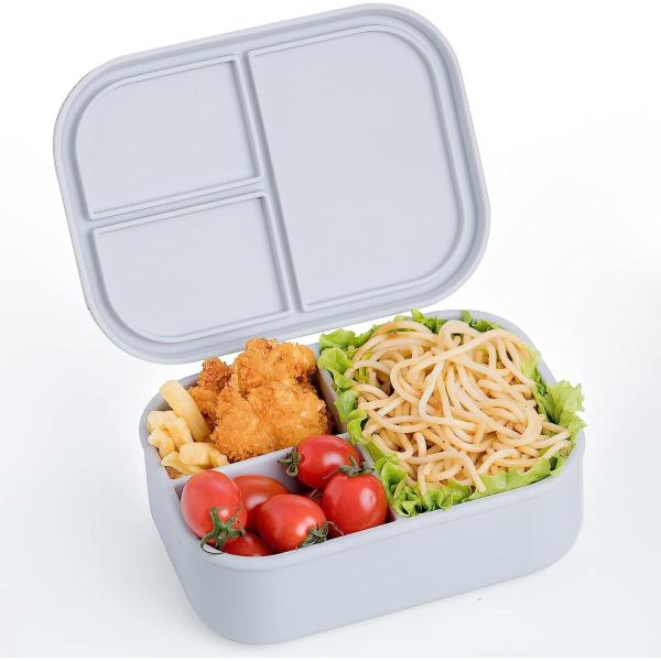Silicone Bento Box for Kids, Toddlers and Adults - Microwave, Dishwasher, Freezer and Oven safe - Lunch, Snack
