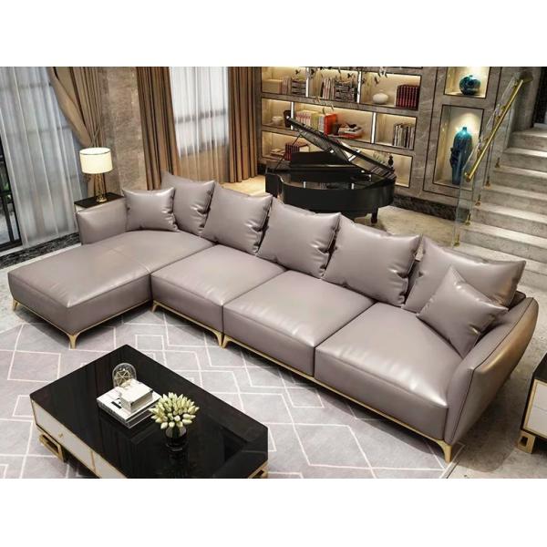 Fabric Modern Sectional Living room Sofa leather wood frame with factory price