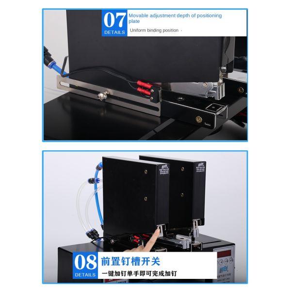 Fast Three-Head Induction Automatic Gas Electric Stapler Pneumatic Document Stapler for Blister Three-Nail Elevator