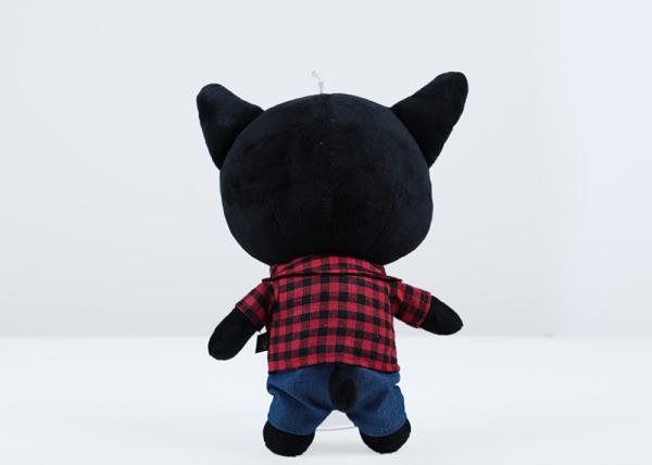 30 cm soft short pile plaid shirt with jeans huggable dog kids plush toy
