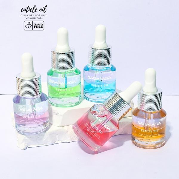 SAGALAGA 13 Scented Glass Nail Cuticle Oil 15ML Bottle With Dropper Amazing Double Layer Moisturizing Oil for Dry Cuticles