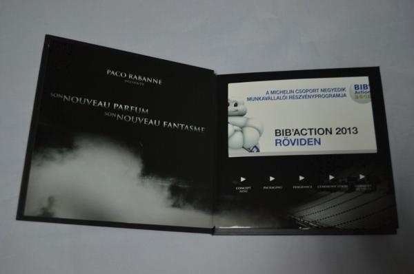 1.8 - 10 TV Promotion Flip Book Video Card , Customized Printing brochure with video screen