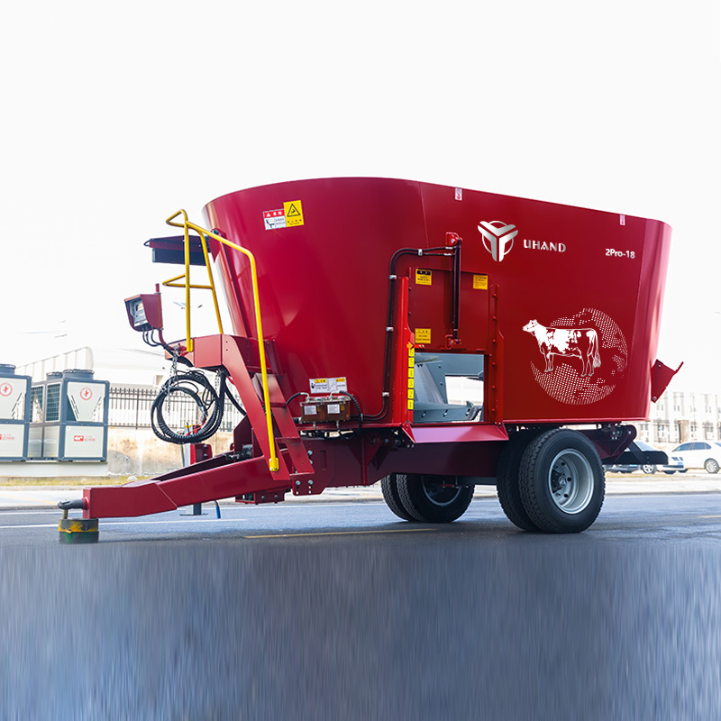 18 m³ Capacity Dual NM400 Steel Augers Vertical Feed Mixer Wagon with Reinforced Axle System