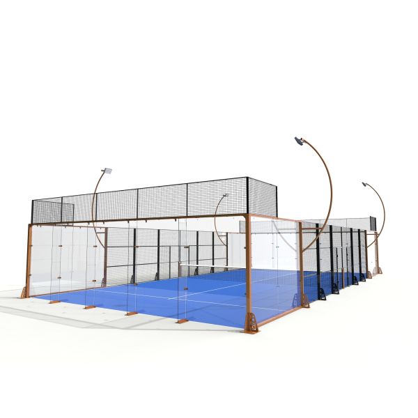 Luxury Outdoor Panoramic Padel Court Supplier Glass-Enclosed Design