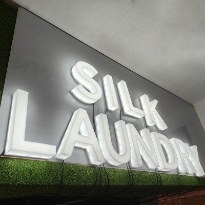 3D Signage Advertising Block Logo Sign Full Color Light Build up Led 3D Acrylic Open Face Side Front Edge Lit Letters
