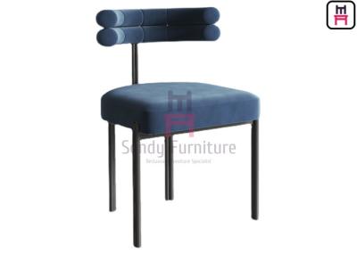 Tufted Upholstered Velvet Metal Frame Dining Chair No Foldable Without Armrests