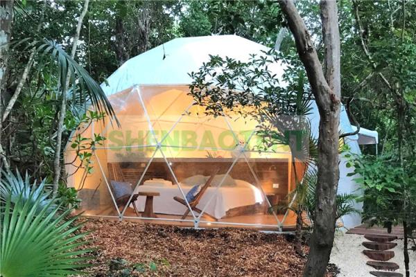 Glass Windows Outdoor Dome Tent House , Dome Clear Tent 6m Different Colors Available
