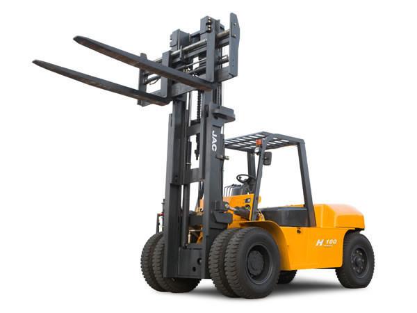 JAC 10 Ton Diesel Forklift , Large Capacity Counterbalance Forklifts , Heavy Equipment Forklift , Red Or Orange Color
