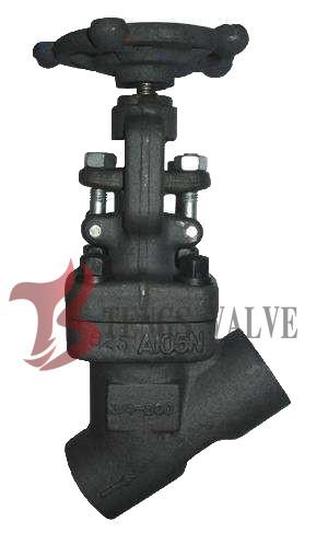 Y Type Industrial Globe Valve Socket Weld Type 800LB J65H Handwheel Operated