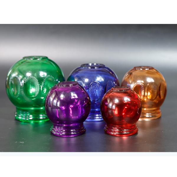 Customized 5pcs Massage Cupping Set Special Chinese Traditional Fire Cup Glass Colorful Damp Removing