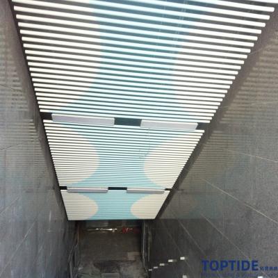 Two Color PVDF Coating Aluminium Profile Suspended Metal False Linear Ceiling Strip For Hallway