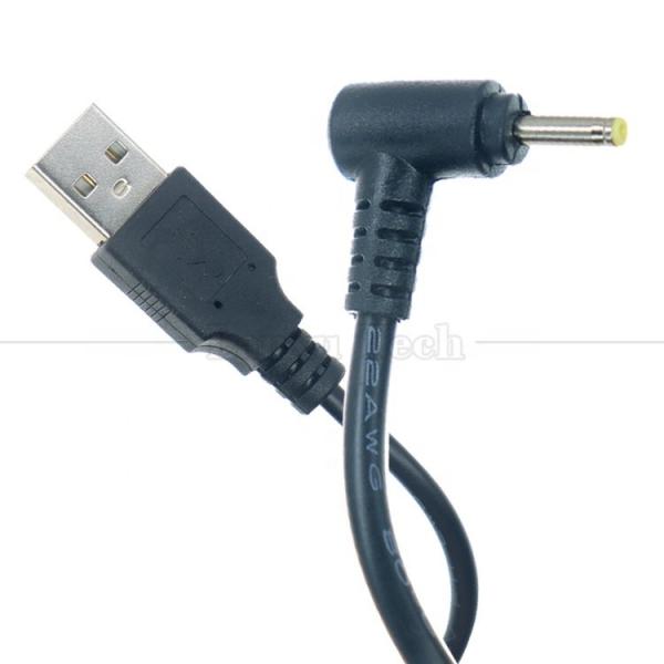 90 degrés angle droit Noir Blanc 24AWG 2A Courant de charge 1m USB à 2,5x0,7mm câble de chargeur CC