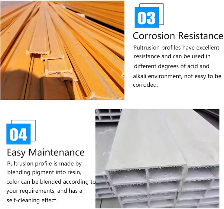 FRP Square Tube GRP Pultruded Glassfiber Tube Rectangular Fiberglass Долговечность
