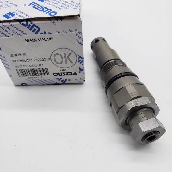 YN22V00001F1 Excavator Hydraulic Valve , Kobelco SK200-6E Main Relief Valve
