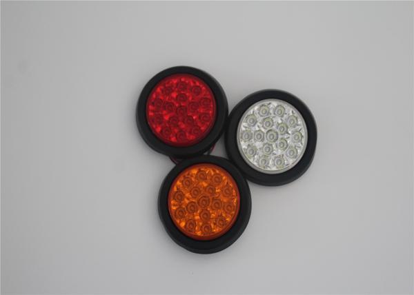 Amber Red White 24 led round truck trailer tail light 4inch led lights 24v for trucks