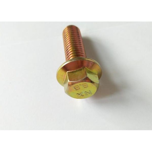 Hexagon Flange Head Metal Bolts And Nuts Yellow Grade 4.8 Carbon Steel DIN