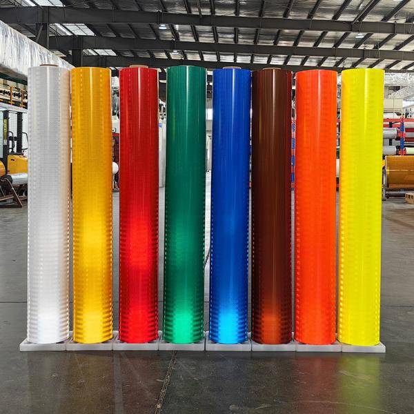 High Intensity Prismatic Grade Printable Fluorescent Yellow UV Printable Arrow 10 Years Self Adhesive Acrylic Prismatic Reflective Film Sheet