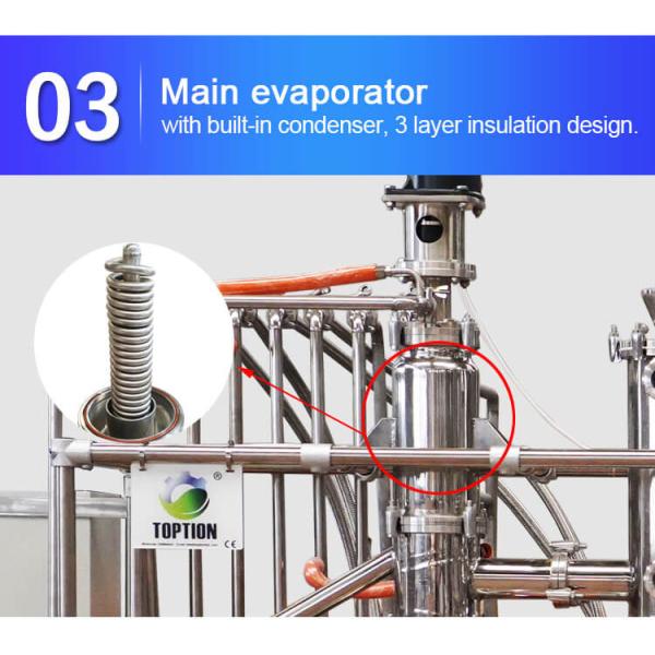 OEM Wiped Film Evaporator TOPTION Industrial Essential Oil Extraction Machine