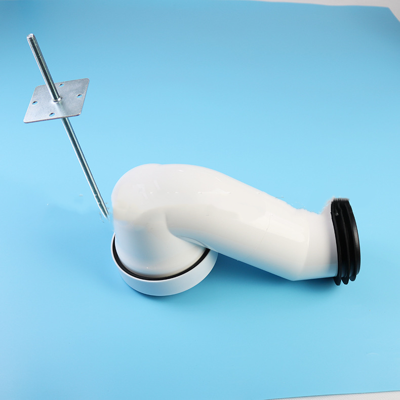 Modern White Plastic PP Toilet Pan Connection Pipe With Exhaust Elbow For Bathroom Fittings Connection Pipe
