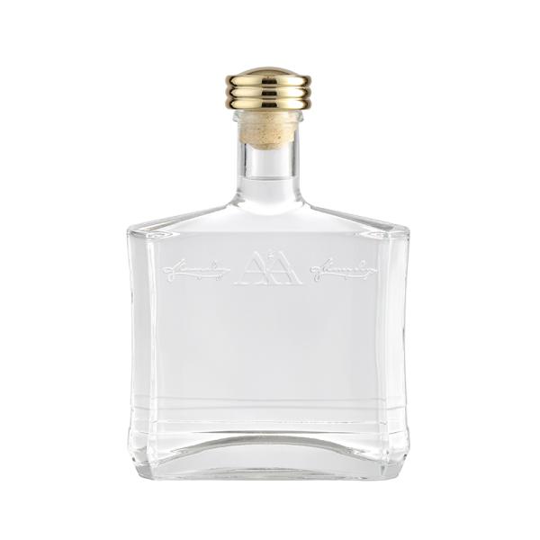 500ml Glass Collar Square Vodka Whisky Bottle Wine Glass Bottle