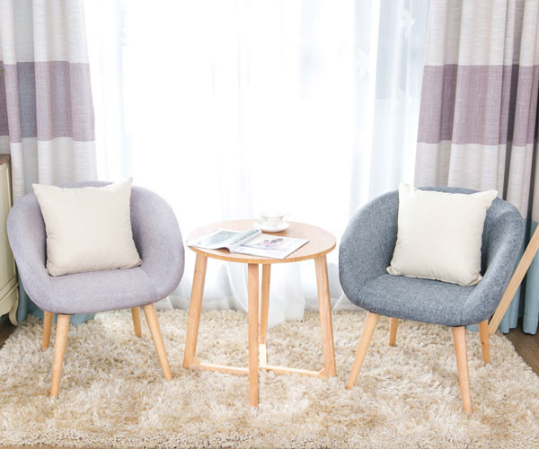 El artículo clásico de la tela de madera de Sofa Single Seater Armchair Linen tapizó