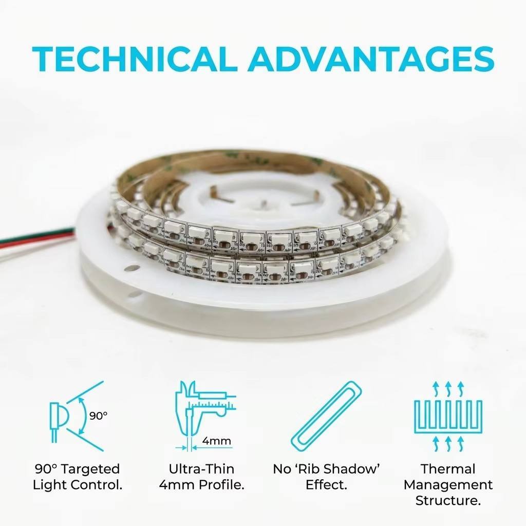 SMD 4020 RGB Addressable LED Strip 160LEDs/m DC5V WS2812 5mm Slim Ra90 High CRI Flexible Tape Light