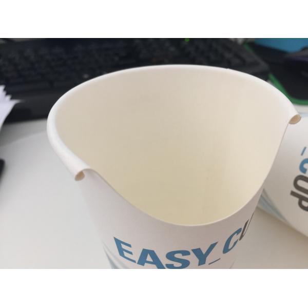 U shape white paper cups for hot drinks , beverages takeaway coffee cups