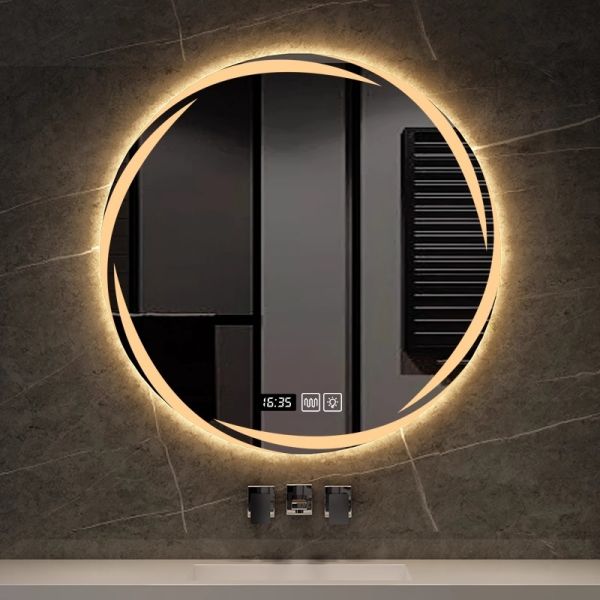 Alien Smart Tornado LED Light-Up Wall-Mounted Makeup Mirror Touch Switch Modern Design for Bathroom Use Hotels Apartments
