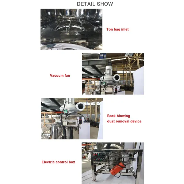 Portable Alloy Powder Small Bag Dump Station Dust Free Feeder