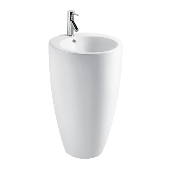 Ceramic Bathroom Sanitary Ware Pedestal Basin Cylindrical Freestanding Sink