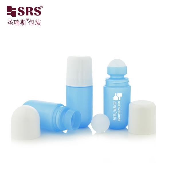 RPPA-50ml Empty PP Plastic Roller Bottle Blue Round Top Hollow Ball For Gel